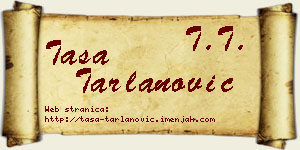 Tasa Tarlanović vizit kartica